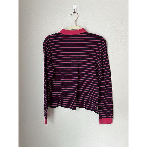 Ralph Lauren Golf Womens Long Sleeve Polo Shirt Stripe Pink Small Preppy Resort - Picture 11 of 11